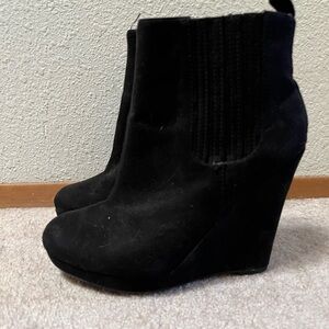 H&M Black Suede Ankle Booties